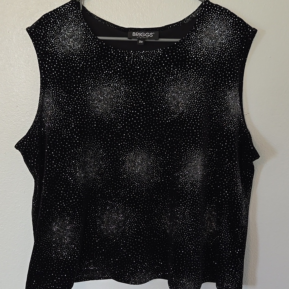 Briggs | Sparkle Black Sleeveless Tank Size 3X